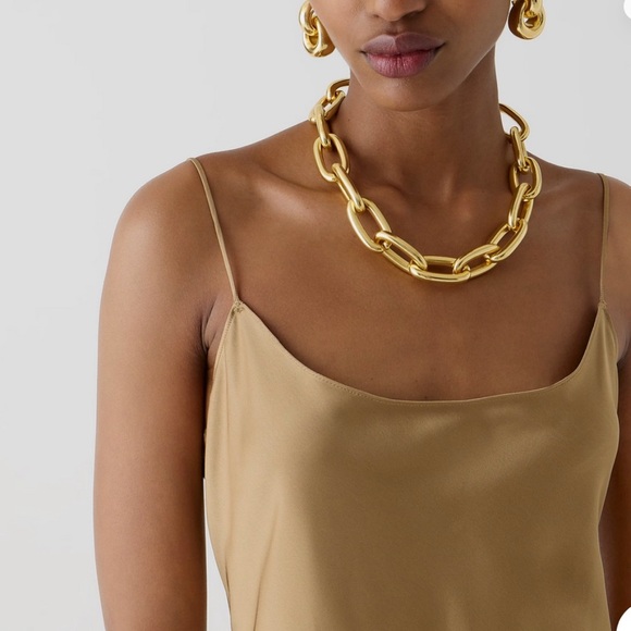 J. Crew Tan Slip Midi Dress for Cocktail Nights  Camel luster charmeuse gwyneth - Picture 3 of 12